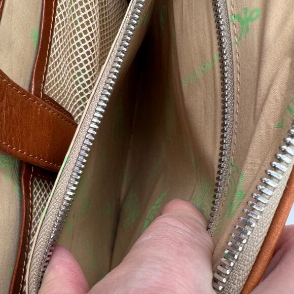 Consuela Wine Candy Crush Slim Quilted Patent Leather Shoulder Bag With Tan Acce - Picture 12 of 16